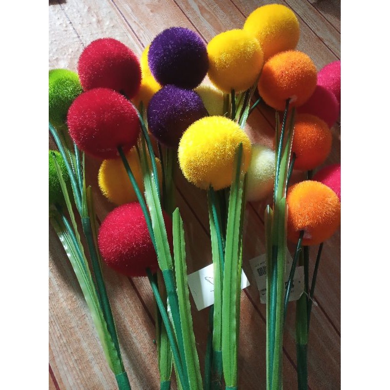 [1 Pcs] Bunga Pom Pom Artificial / Bunga Pom Pom Palsu / Bunga Hias Sudut / Bunga Hias Dekorasi / Bunga Magnolia / Bunga Pom2