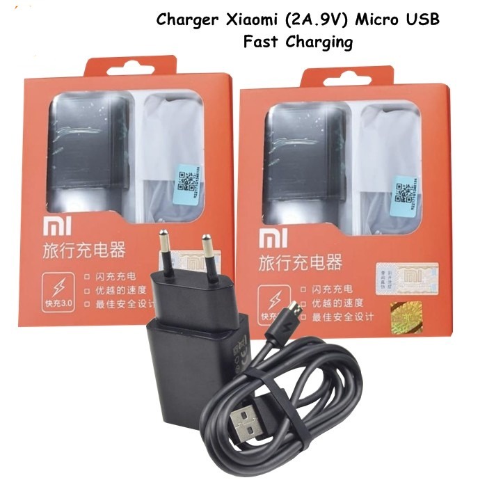 Charger Xiaomi Original 100% (2A.9V) Colokan Micro Fast Charging