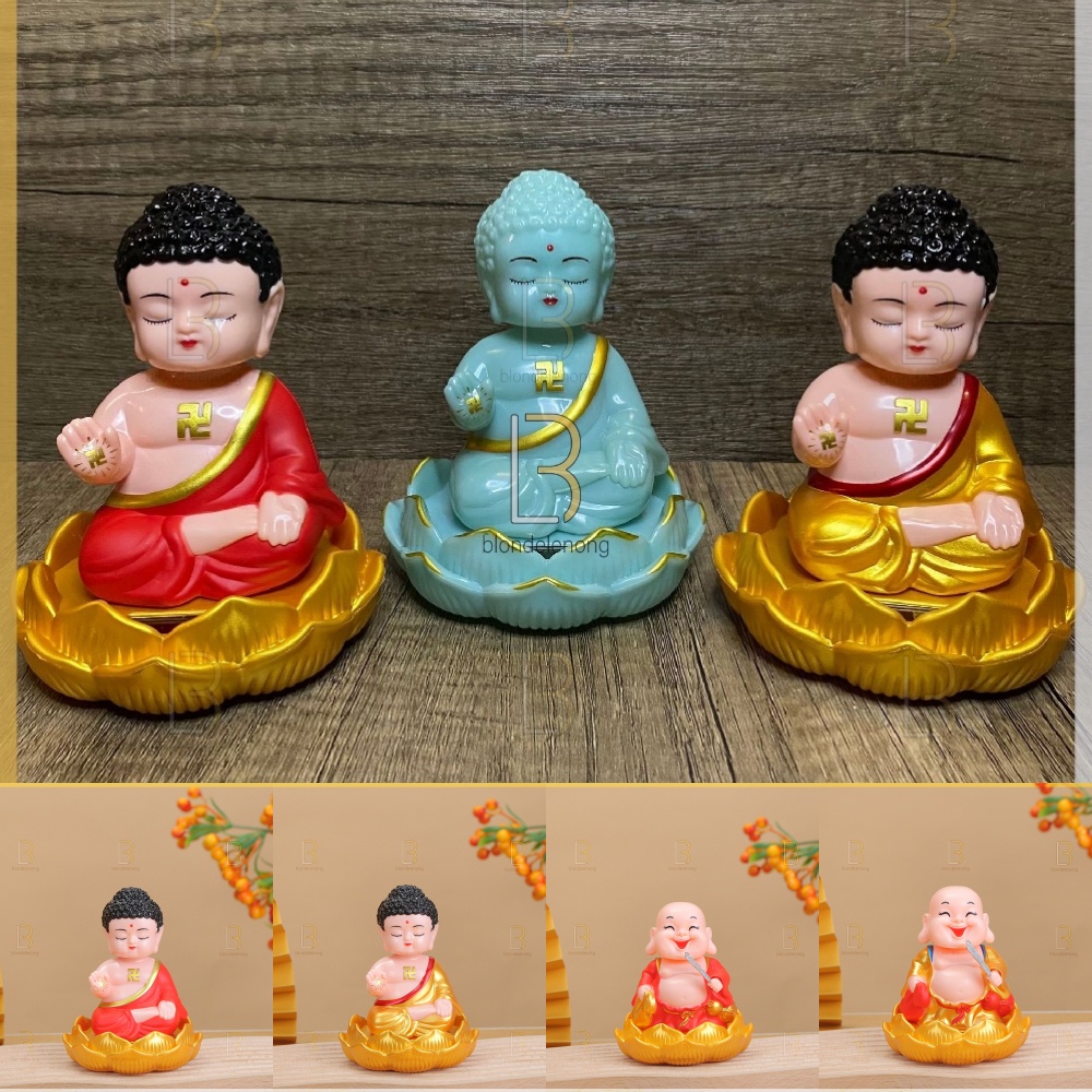 Pajangan Patung Hiasan Boneka Dewa Maitreya Julaihut Milefo Sakyamuni Biksu Fortune Rejeki Rezeki Fengshui Feng Shui Buddha Budha Rupang Amitabha Statue Decoration Keberuntungan Goyang Bergerak Mainan Di Dashboard Mobil Solar Baterai Mini Kecil Besar Cina