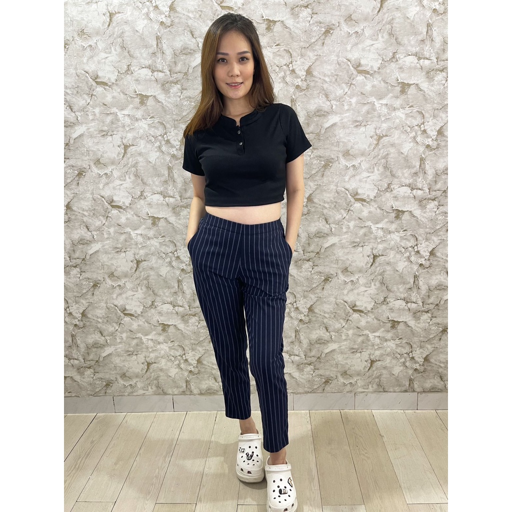 MODAVIE - KARIN CROPTOP Kaos Baju Atasan Rib Wanita Crop