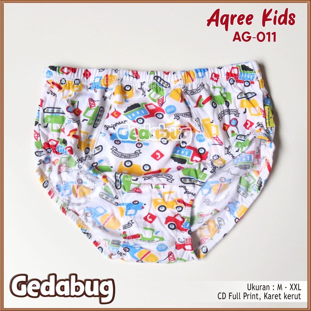 3 Pcs - CD Anak Agree Kids AG 011 | Celana dalam anak full print karet Boxer | Gedabug