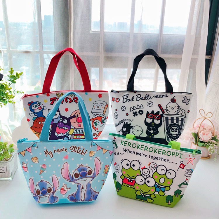 NAOMI - Lunch Bag Emiko - Tas Bekal Aluminium Foil Anak Motif Sanrio - Tas Kotak Makan - Tas makan aluminium Foil - Lunch bag sanrio karakter