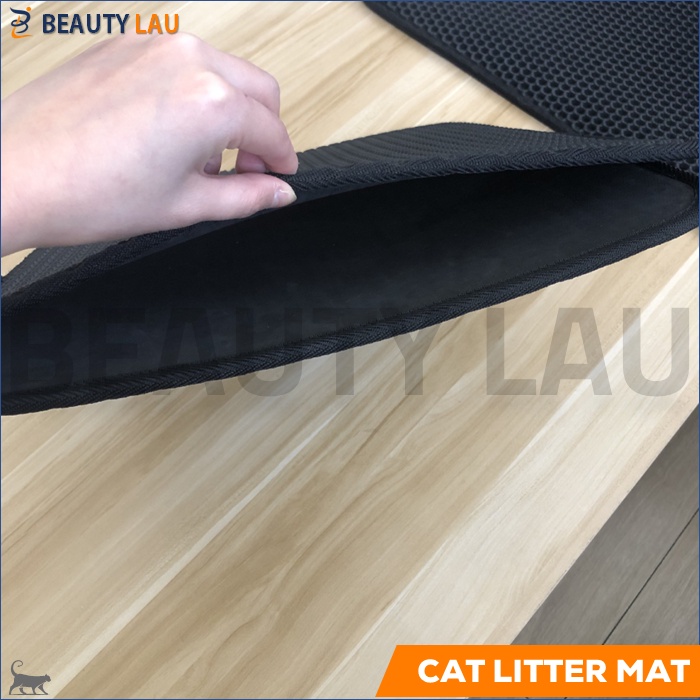 KESET KARPET PASIR KUCING ALAS TATAKAN PASIR KUCING CAT LITTER MAT ALAS LITTER BOX DOUBLE LAYER WATERPROOF MUDAH DIBERSIHKAN