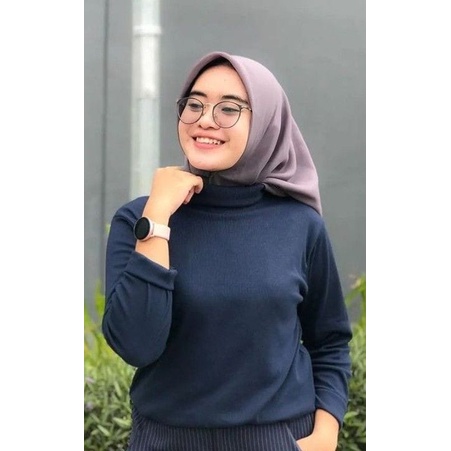 KAOS RIB KERAH TINGGI TERBARU WANITA LENGAN PANJANG TERLARISS  KAOS RIB KERAH TINGGI KEKINIAN  KERAH