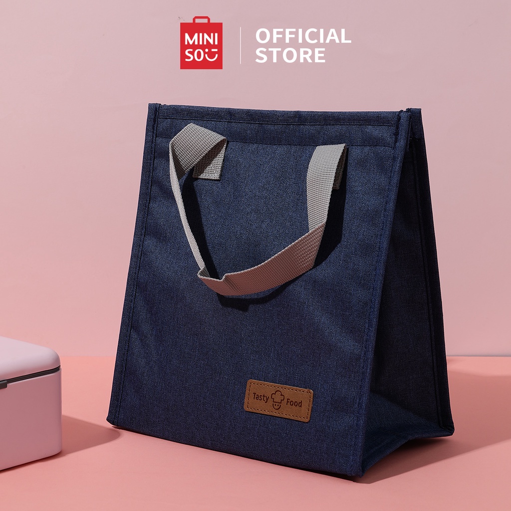 MINISO TAS BEKAL TAS LUNCH TOTE BAG FOOD BOX FOIL LUNCH BOX TAS MAKAN SIANG WARNA SOLID MAKANAN TAS