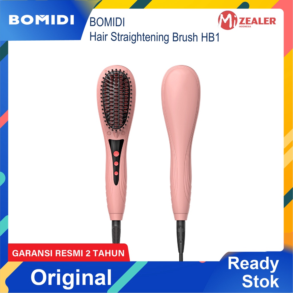 BOMIDI Catokan Rambut Hair Straightener HB1 Curler 2 In 1 Catokan Sisir Listrik