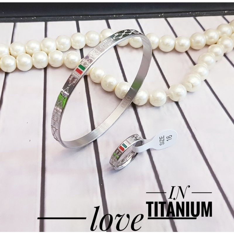 Titanium gelang dan cincin 2302g