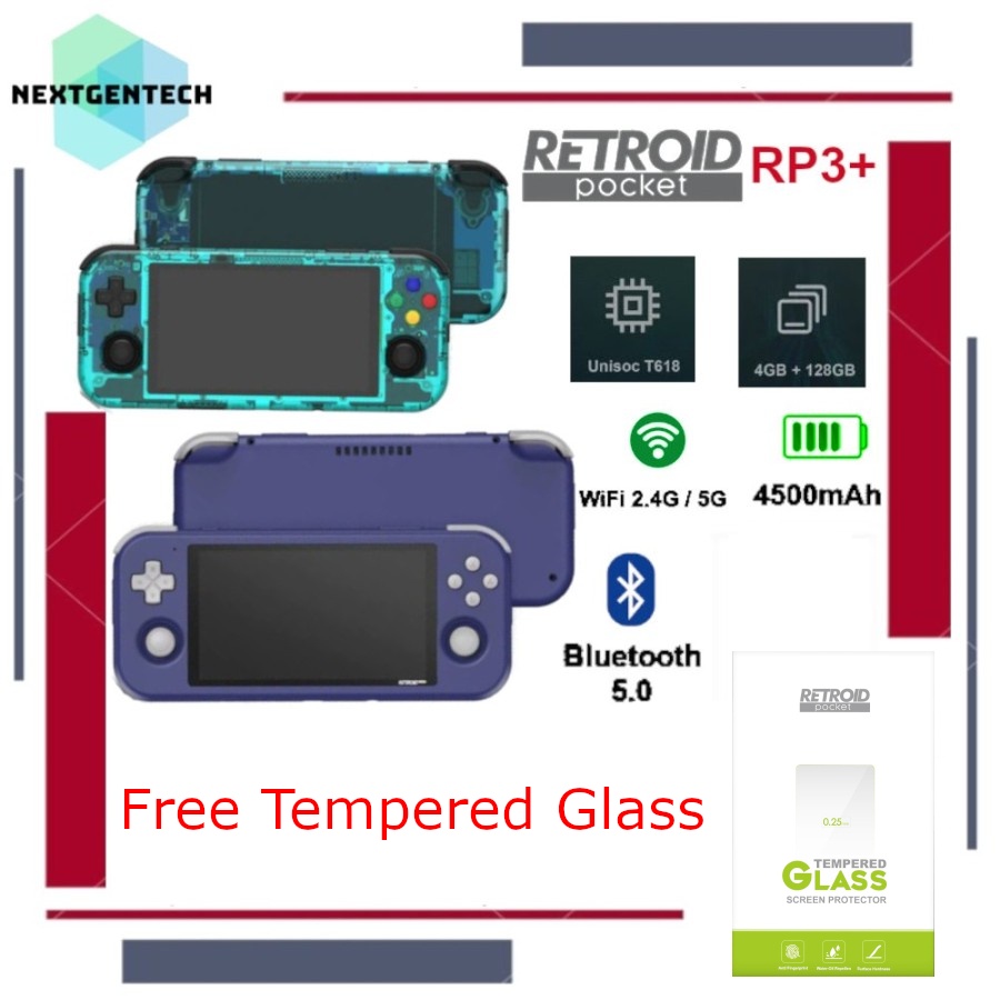 Retroid Pocket 3 Plus Handheld Retro Portable Game Console Android 4GB/128GB