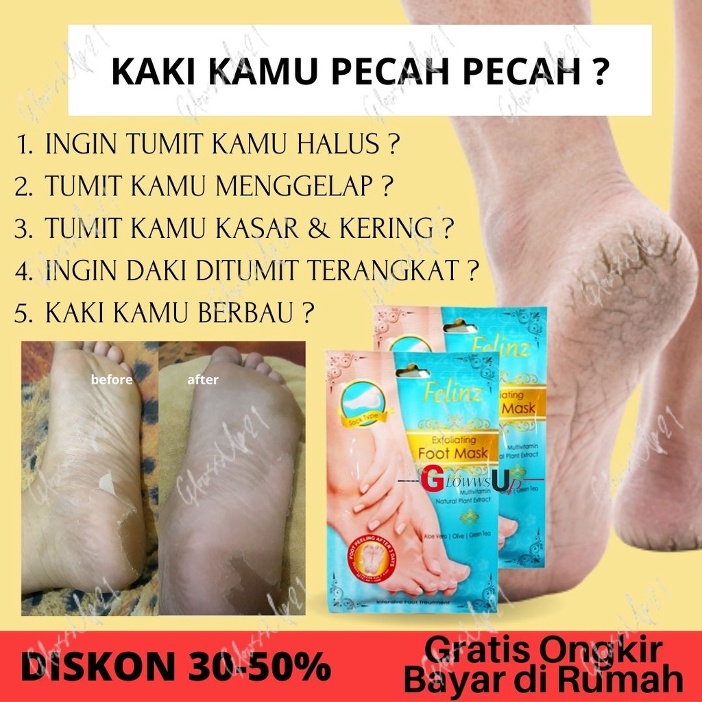 FELINZ EXFOLIATING FOOT MASK - MASKER KAKI FELINZ ORIGINAL BPOM