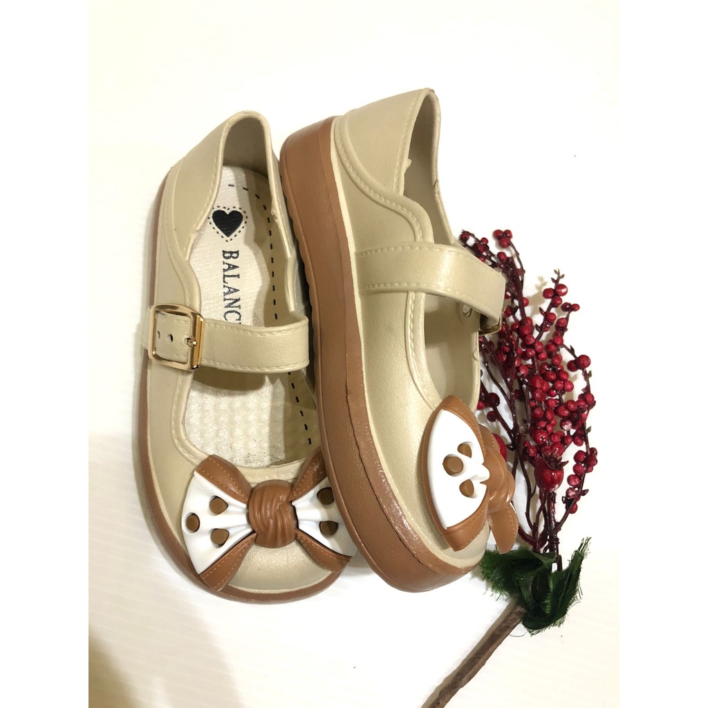 Sepatu Sandal Slop Anak Perempuan Flat Shoes Anak Perempuan Motif Pita Balance-LLJ 601