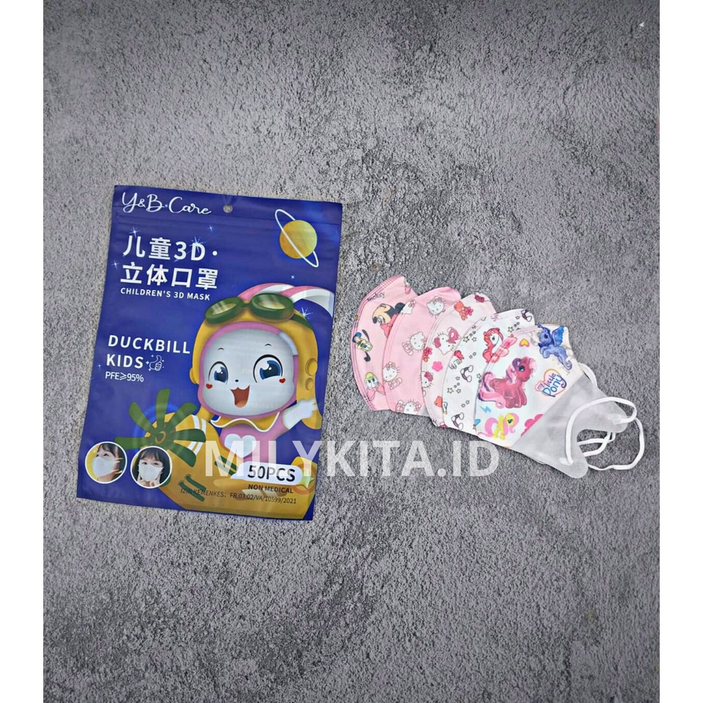 MASKER DUCKBILL ANAK DR. ITC MOTIF ISI 50pcs  COWOK CEWEK 4-12 TAHUN