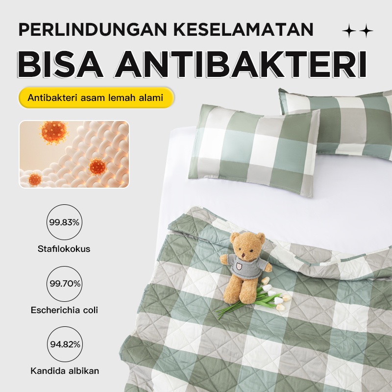 Bedcover XH Kombinasi Sprei Set Adem Bahan Halus