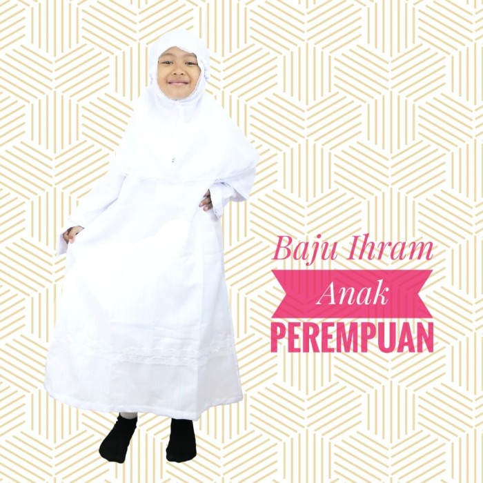 Baju Ihram Anak Perempuan/Gamis Putih Anak/Jubah Anak/Busana Muslim - 4 Berkualitas S0T9