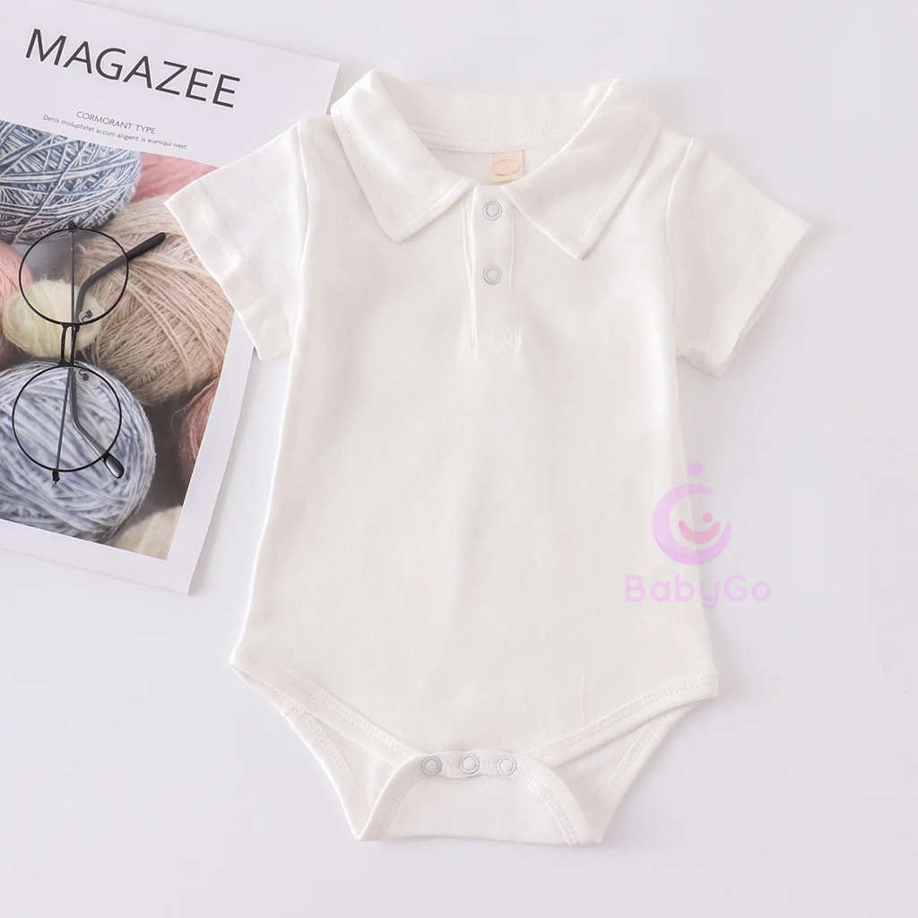 BabyGo Jumper Kerah Bayi polos / Jumsuit Bayi Kerah Polos 100% cotton [SNI]