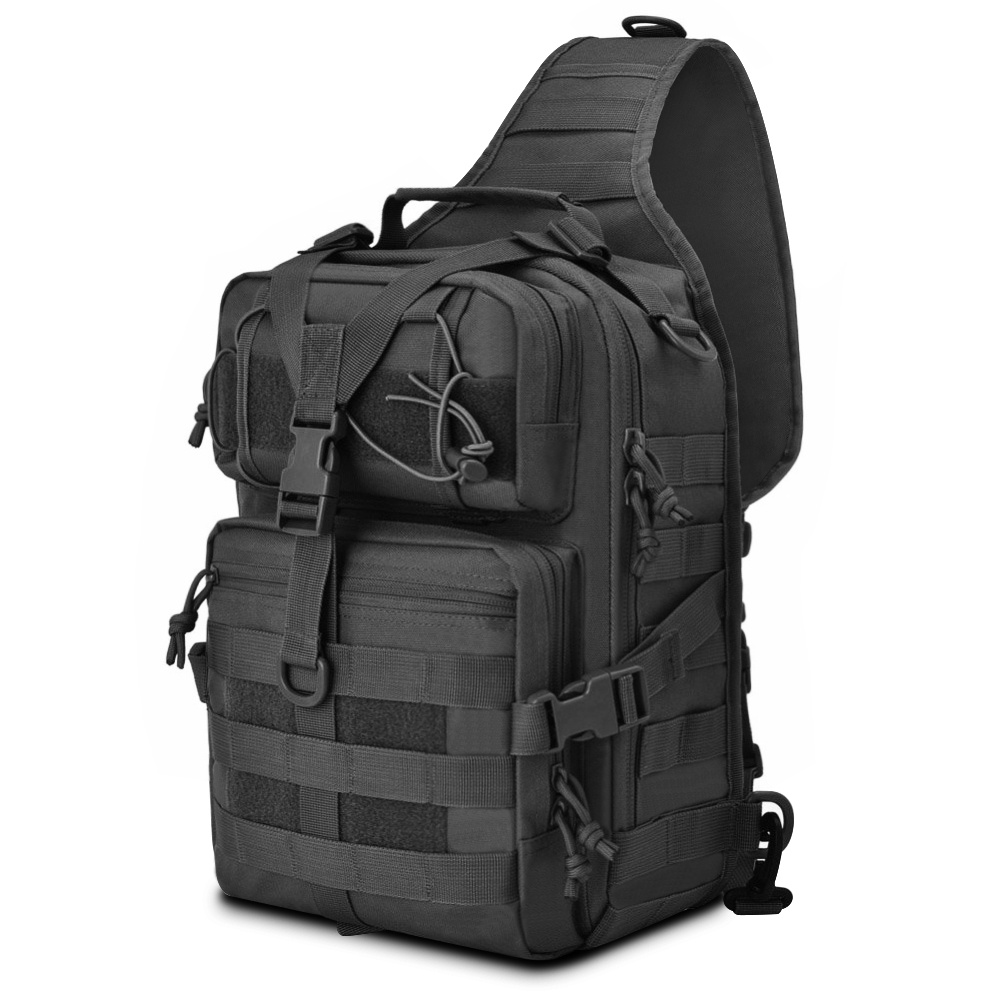 SmallLee 20L tas tactical  Pria Tas Selempang Hitam Tahan Air