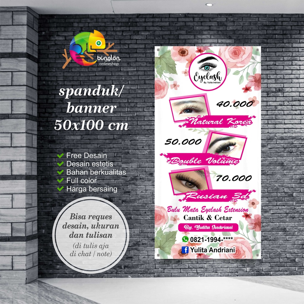 Spanduk, Banner Eyelash Murah Berkualitas