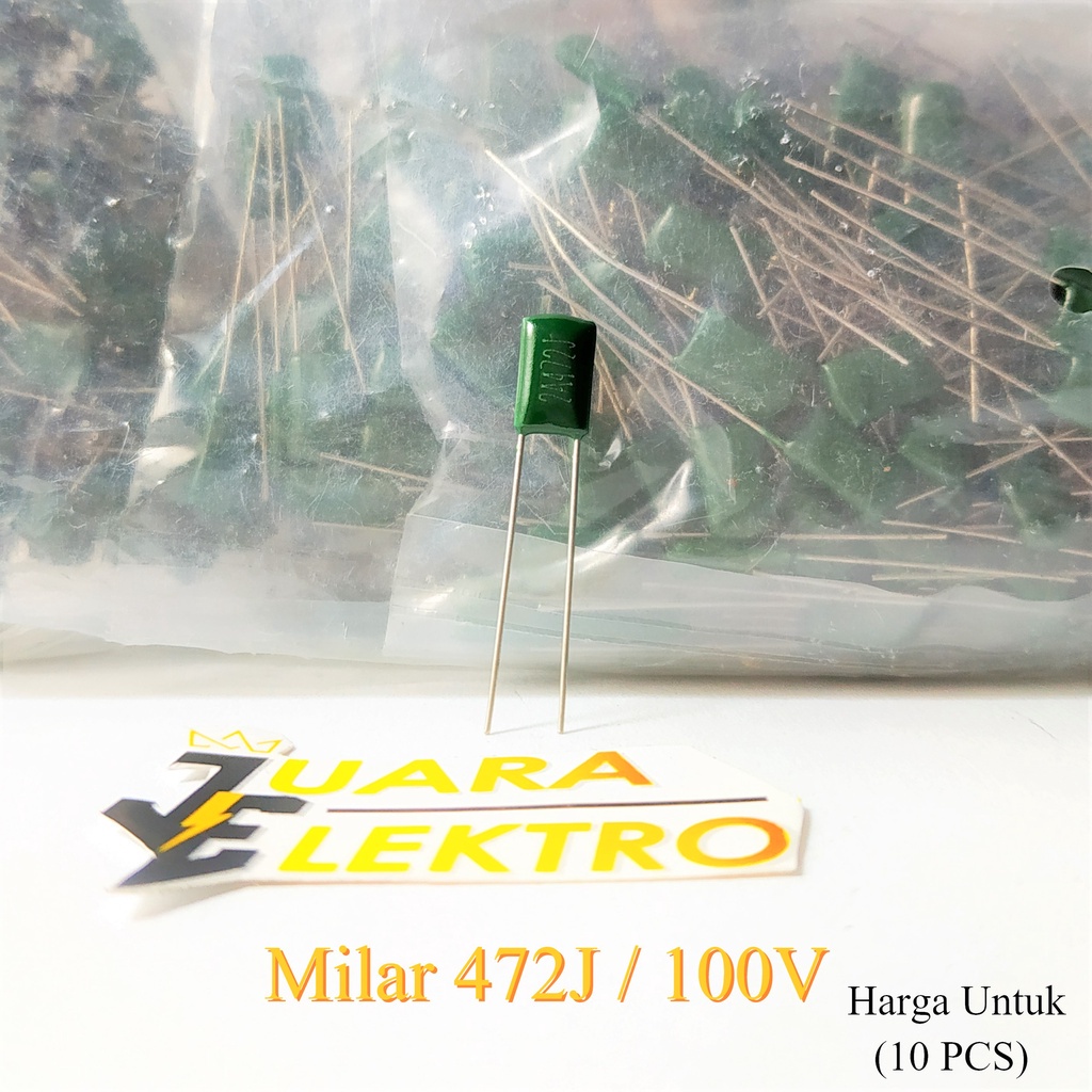 (10 PCS) Capasitor Milar 472J / 100V | Kapasitor Milar 472 J / 100 Volt