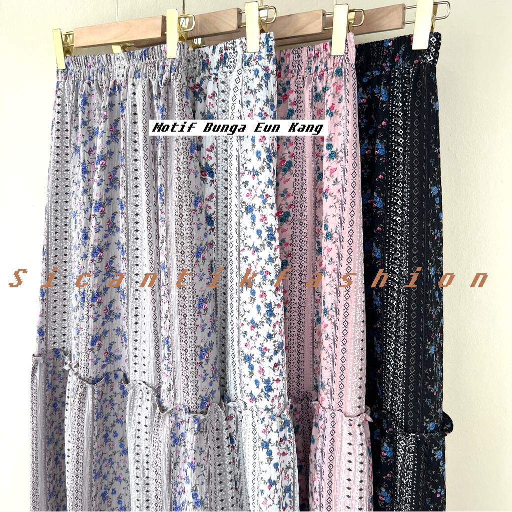 Rok Maxi Wanita / Rok motif Bunga / Rok Korea