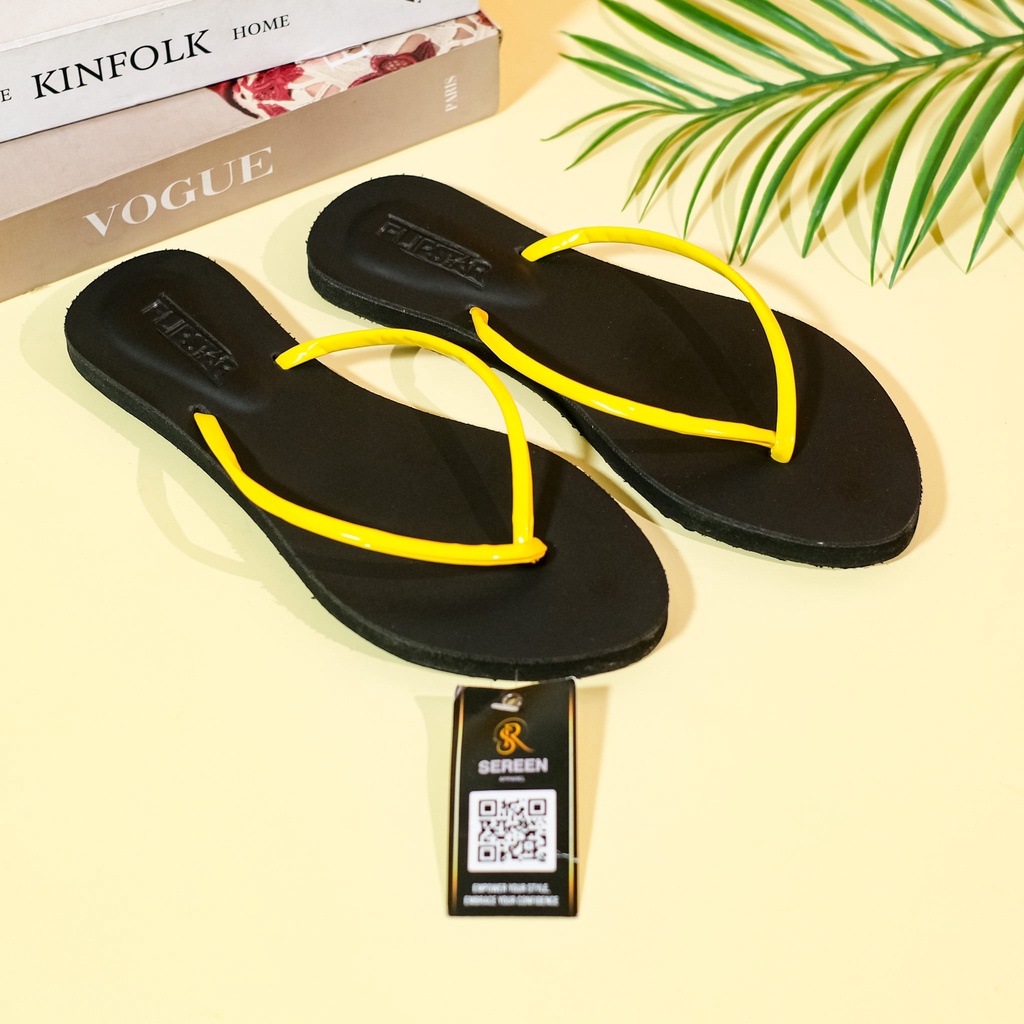 Sereen - Sandal Jepit Hitam Wanita Desain Minimalis - Simpel Dan Stylish