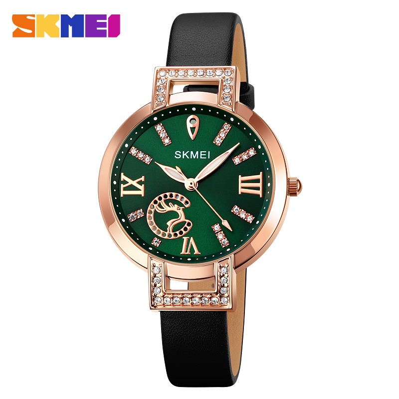 SKMEI 1977 Jam Tangan Wanita Analog Tali Kulit WATCHKITE WKOS