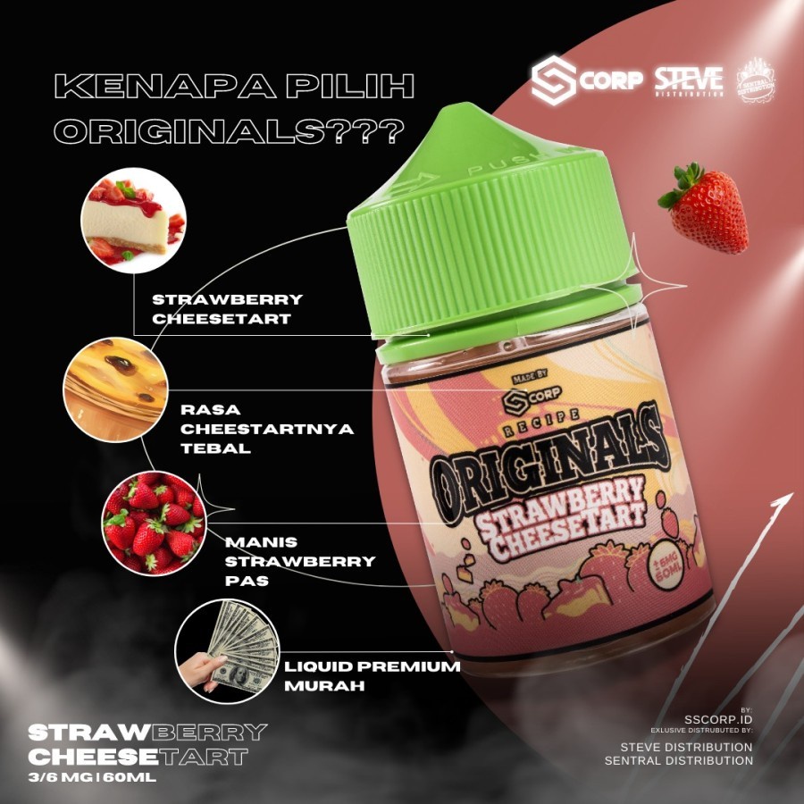 Recipe Originals Strawberry Cheesetart 60ML by SS Corp x Steve x Sentral