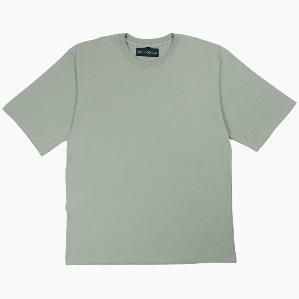 Pluviophile Tshirt kaos Basic oversize Beige Sage green