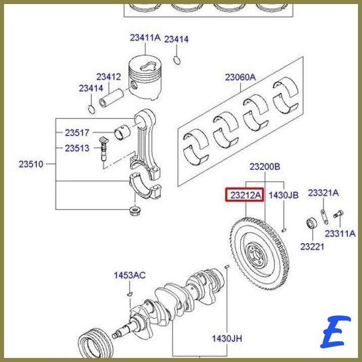 23212 41000 Gigi Roda Gila Ring Gear Flywheel Hyundai Mighty 125 [Bsmm]