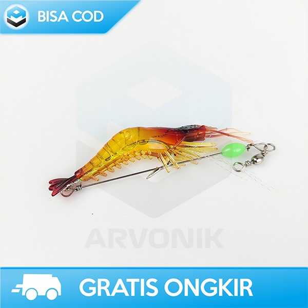 UMPAN PANCING DESAIN MIRIP UDANG ASLI BAHAN SILIKON SOFT BAIT LURE