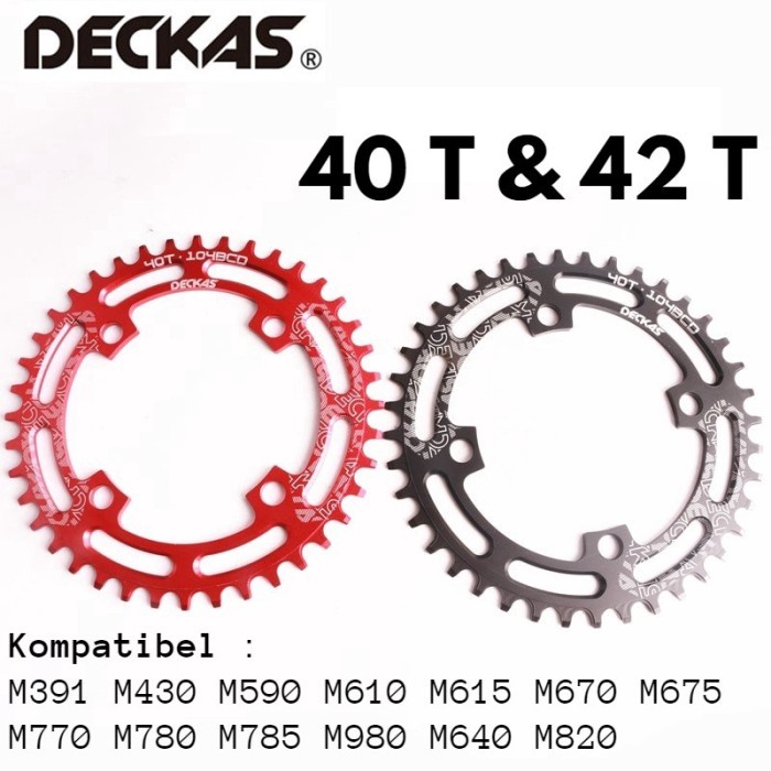Sepeda Chainring Deckas Round 104 Bcd Narrow Wide 40T 42T