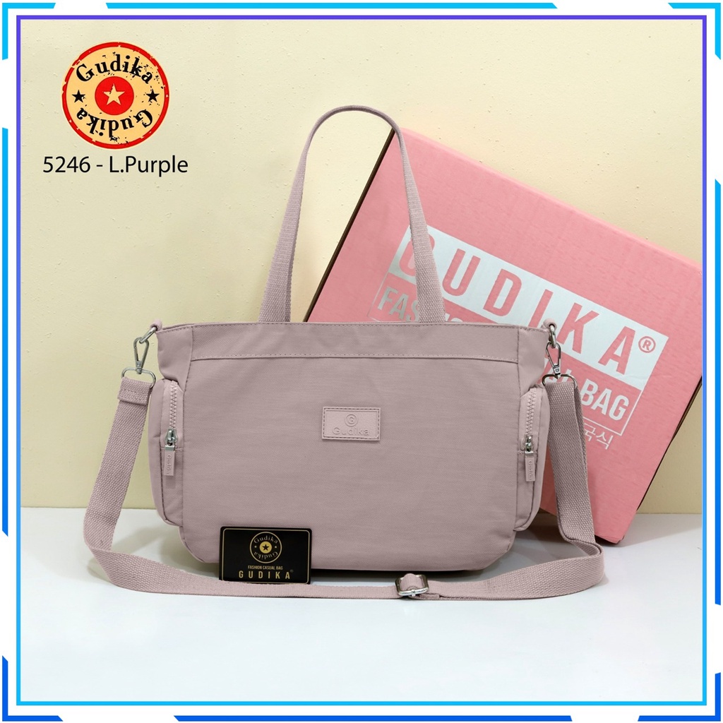 GUDIKA Shopia 5246 - Tas Wanita Selempang Bahu Shoulder Hand Bag Fashion Cewek Perempuan Bahan Nylon Fabric Waterproof Anti Air Original Terbaru Kekinian Import Korea