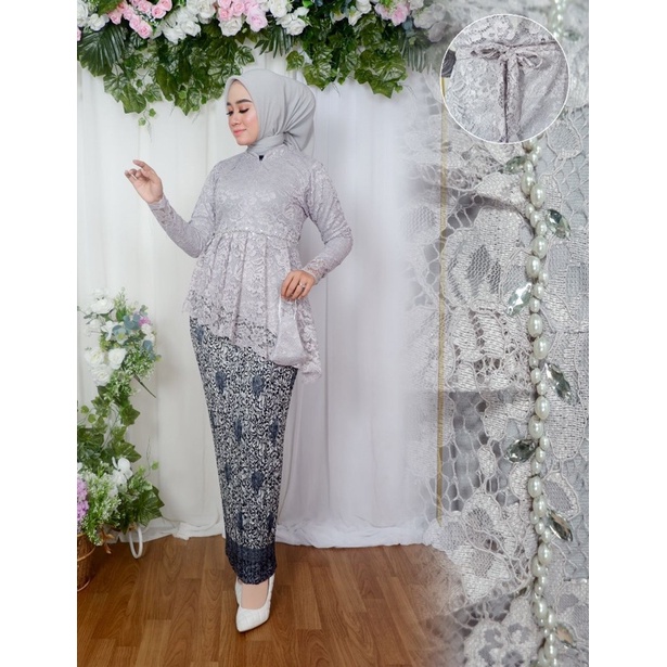 Permata Olshop / Setelan Kebaya Tunik Miring Nayla NK / Kebaya Wisuda / Kebaya Modern / Kebaya Busui / Kebaya Payet / Kebaya Remaja / Kebaya Pesta Kondangan / Kebaya Brukat