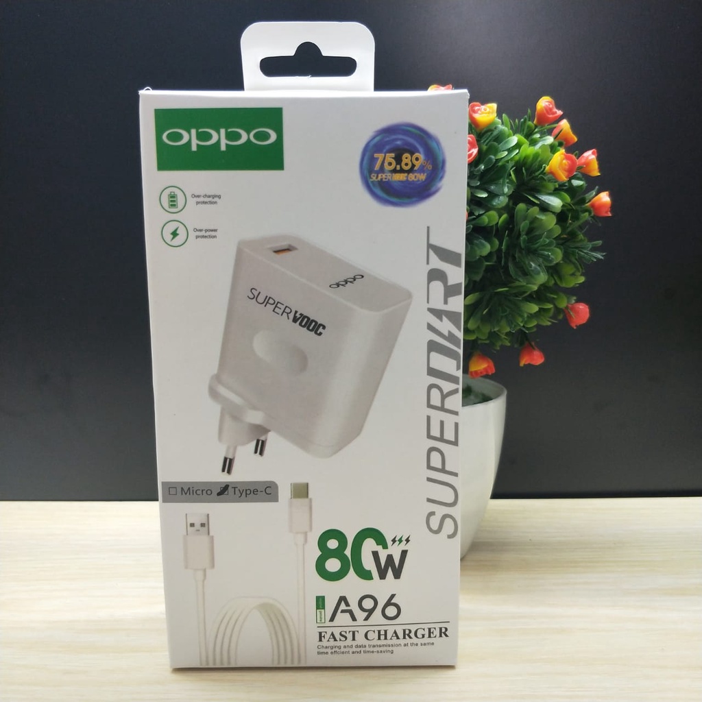 MINIGO CHARGER OPPO A96 80W SUPPORT VOOC &amp; FAST CHARGING KABEL BATOK
