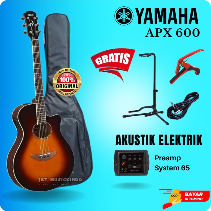 Gitar Akustik Yamaha Guitar Akustik Elektrik Listrik Yamaha APX 600 Original Garansi