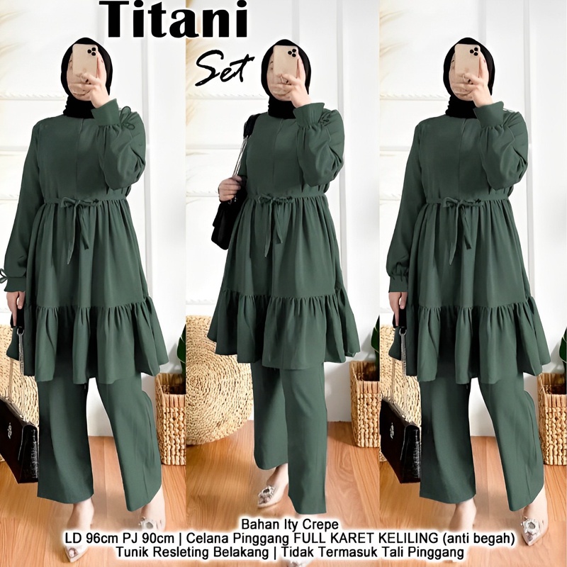 Ramdan Collection - Titani One Set Tunik Wanita Kekinian Jumbo Ld 115 XXXL 3XL Korean Style Hijab Fashion Muslim Kekinian Baju Setelan Wanita Terbaru 2023 Import