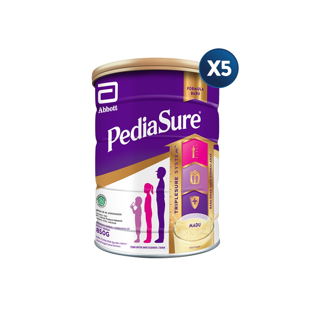 PediaSure Madu 850 g (1-10th) - Nutrisi Pertumbuhan - 5 pcs