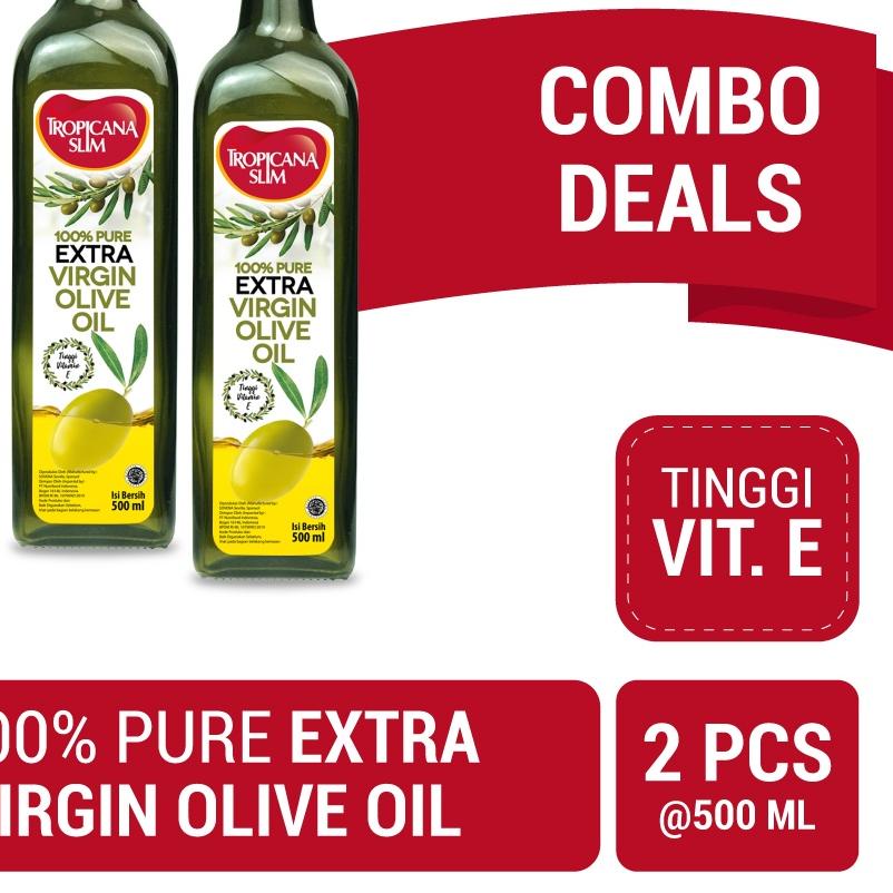 

♕ Twin Pack - Tropicana Slim Extra Virgin Olive Oil 500 ml - 100% Pure Extra Virgin Olive Oil Minyak Zaitun ◊