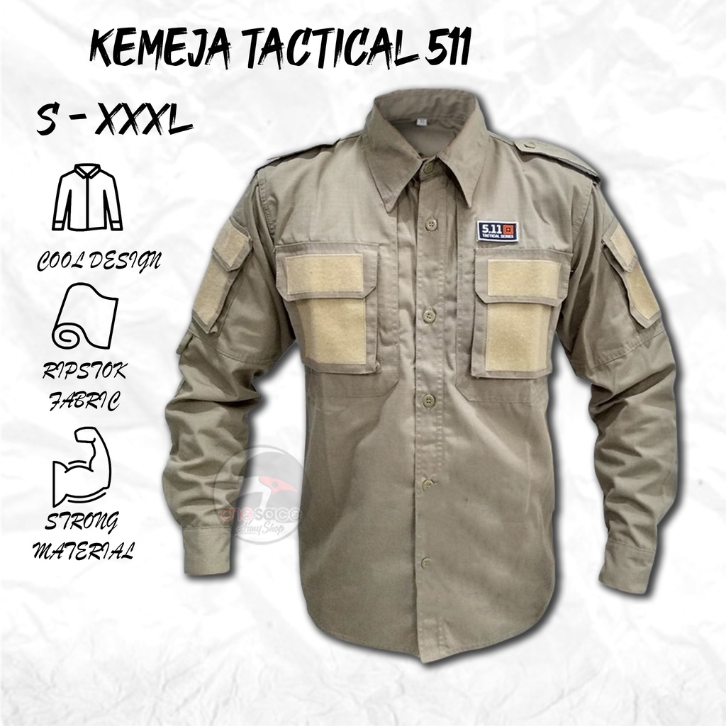 COD&quot;BIG SIZE&quot;Kemeja Tactical 511 Tangan Panjang/Kemeja Tactical/Kemeja Lapangan | Polisi | Army | Ripstop Tornado | PDL