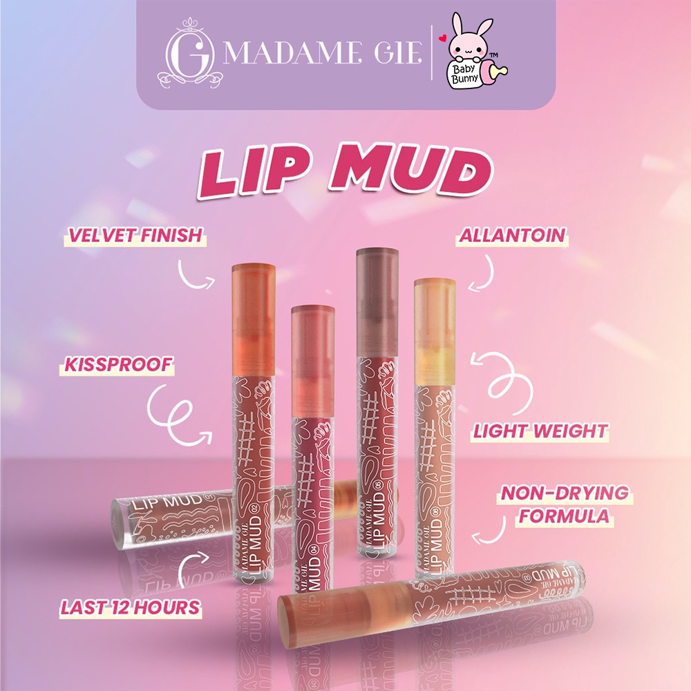 ❤ BELIA ❤ Madame Gie Lip Mud - Makeup Lipstick Velvet Multi-use Transferproof | BPOM