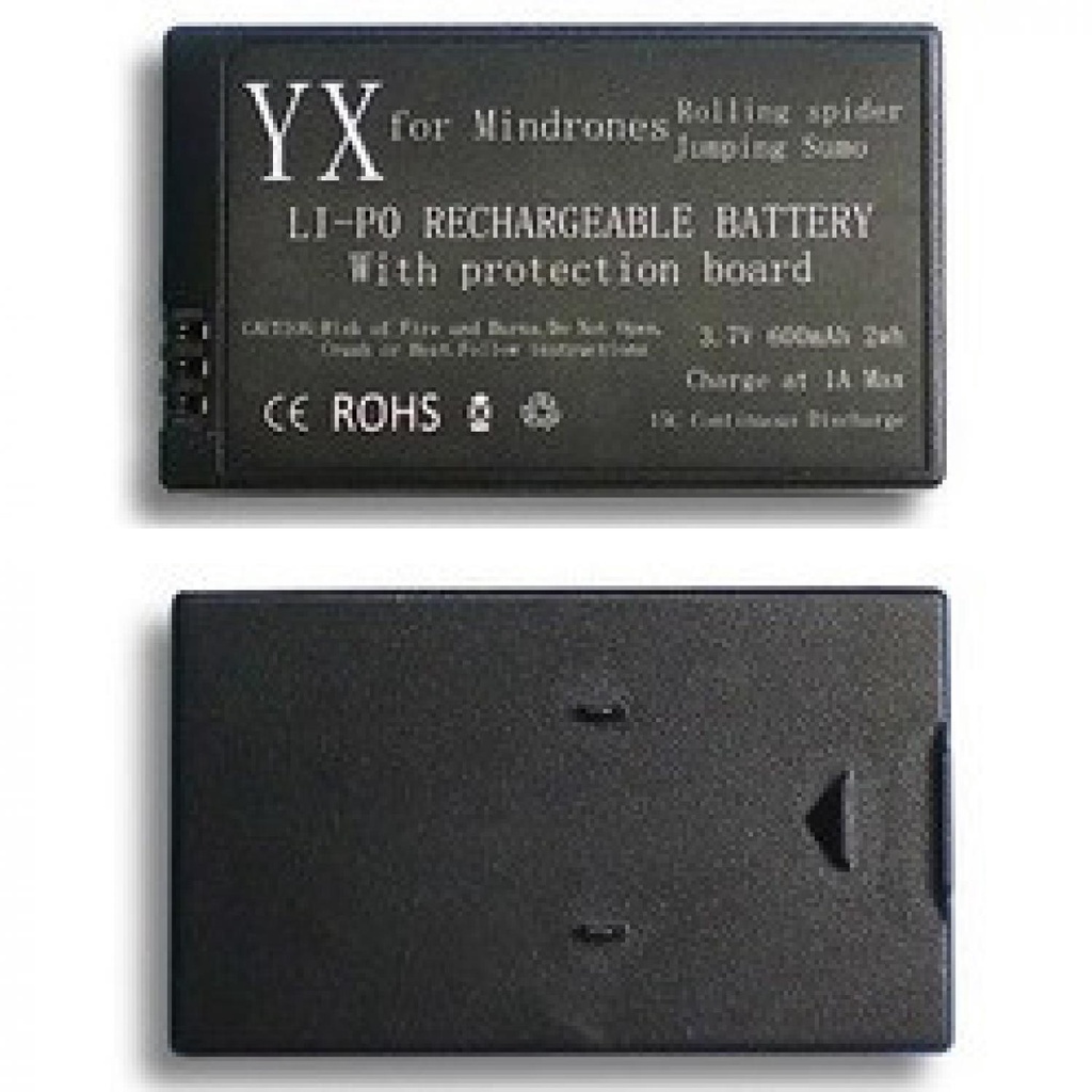 YX Battery for Parrot Mini Drone 3.7V 600mAh 2Wh - Black