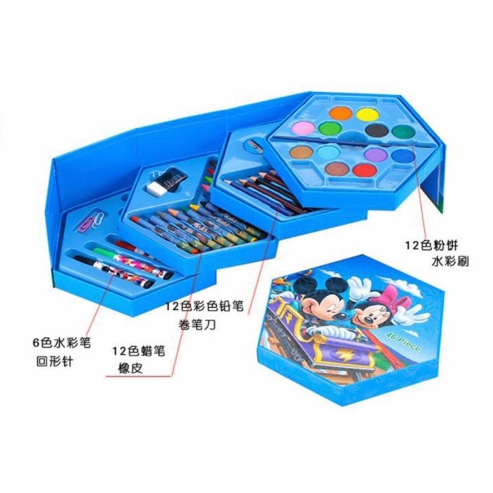 

Crayon Set Segi 6 Enam 46pcs / 46 pcs art set warna color Pensil warna