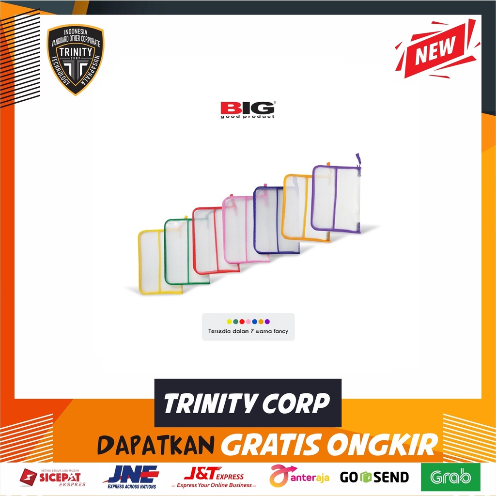 

Zipper Bag BIG 7001 Map Plastik Resleting F4 Folio per pcs