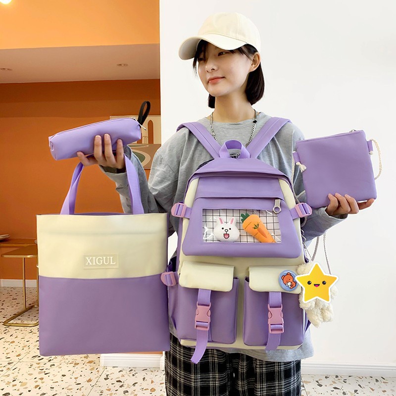 TAS Ransel Anak Sekolah Perempuan set 4 in 1 import ORIGINAL C Fashion Korea