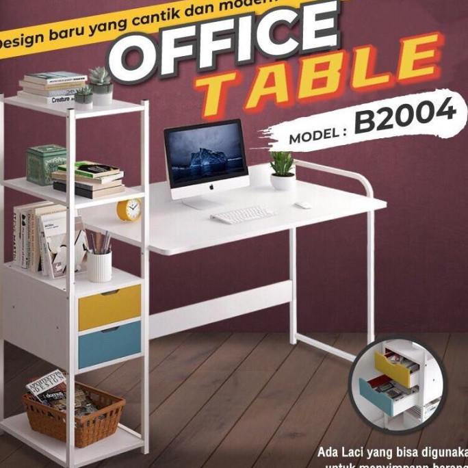 MEJA KERJA HTD MEJA KERJA MINIMALIST OFFICE TABLE B2004 WHITE EL09I09A82L