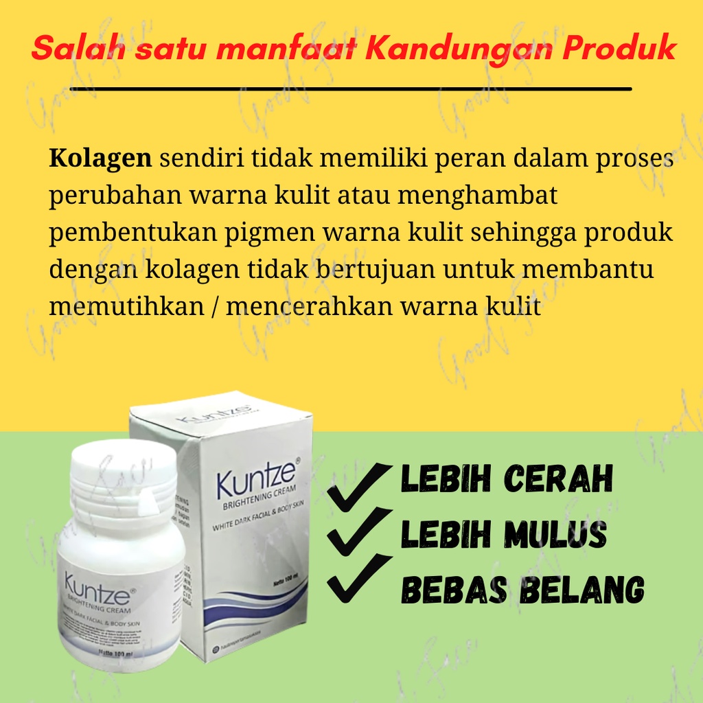 PEMUTIH TUBUH - PENCERAH KETIAK - KUNTZE BRIGHTENING CREAM WHITE FACIAL N BODY SKIN - BRIGHTENING CREAM