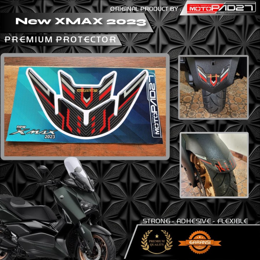 Motopad27 Stiker resin timbul spakbor depan belakang New Xmax 2023 stiker fender Yamaha Xmax new 2023