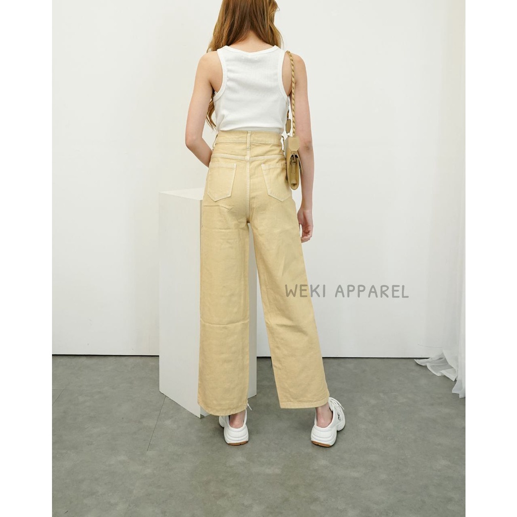 Weki  Kulot Highwaist Jeans Cream