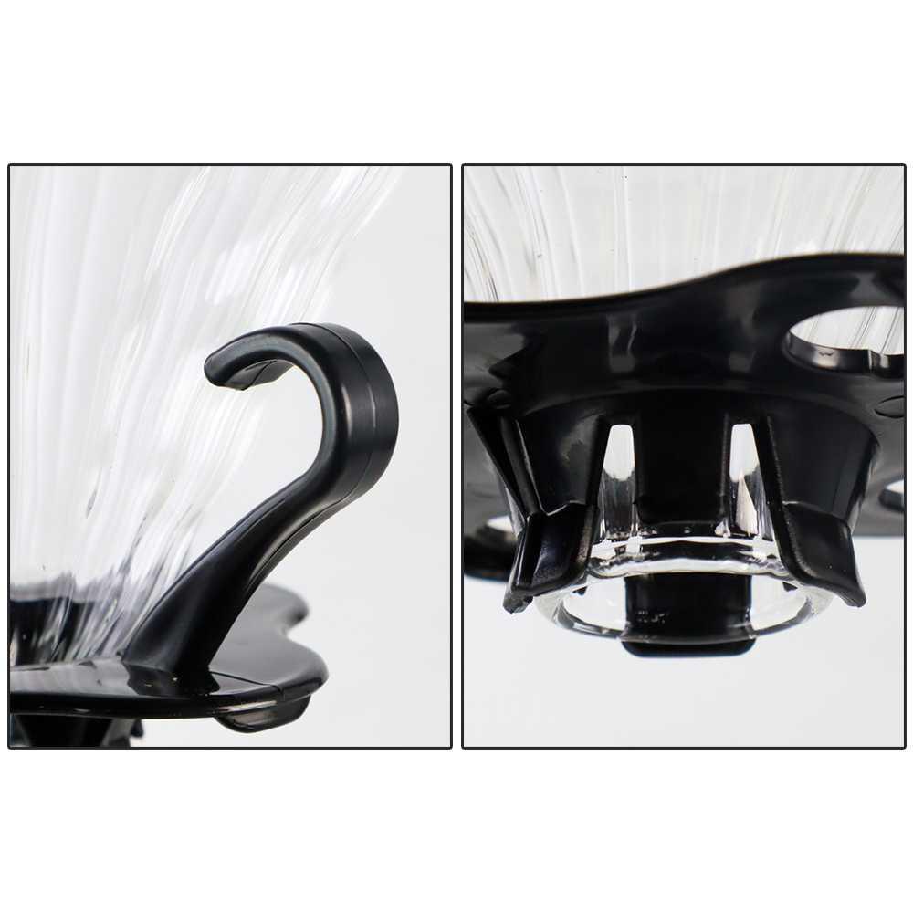 Wadah Filter Kopi Kaca V60 Reusable Glass Coffee Dripper - SD-8106 - Transparent
