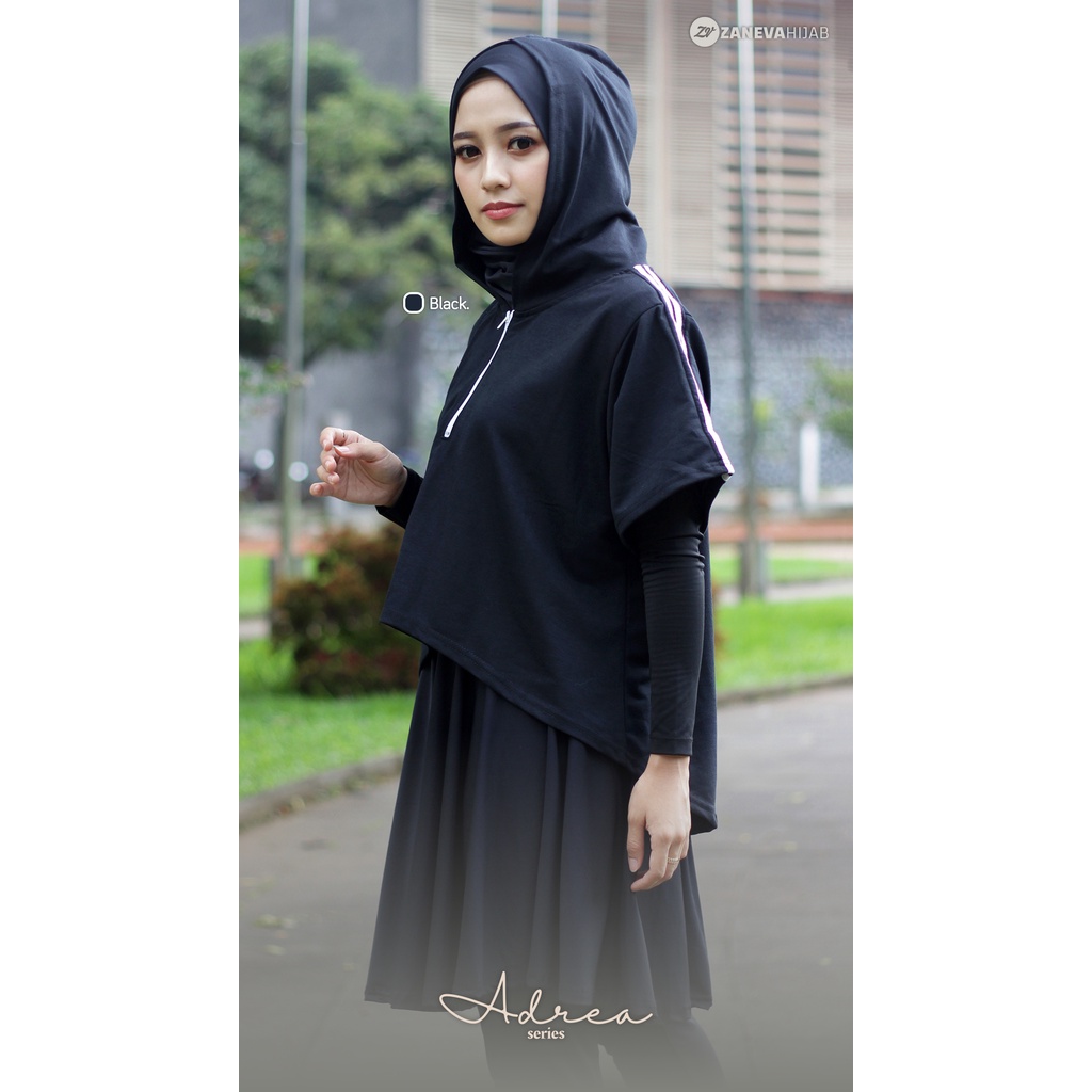 Paket Adrea Hoodie &amp; Manset By Zaneva l Hoodie Olahraga Muslimah Adrea &amp; Inner l Paket Sportwear Series