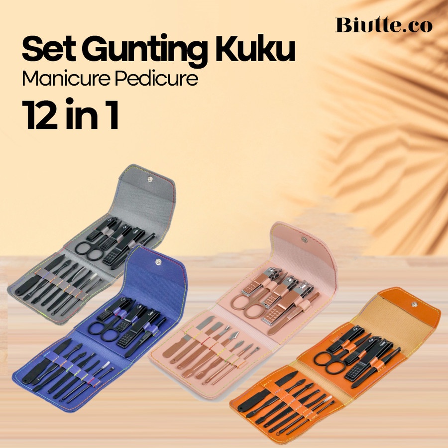 Biutte.co Set Gunting Kuku Manicure Nail Pedicure Kit 12 in 1 - TCT12