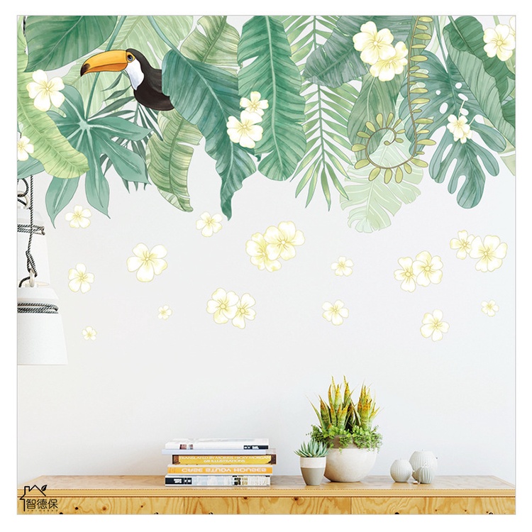 STIKER DINDING WALLSTICKER WALLPAPER POT DAUN PALEM HIJAU MONSTERA LEAF UNTUK CAFE RUANG TAMU STICKER DINDING SALUR SULUR DAUN POHON JUNTAI BUNGA MATAHARI WALLPAPER WALPAPER TEMBOK DEKORASI DECOR RUMAH MINIMALIS SULUR DAUN HIJAU BUNGA PUTIH @banyak